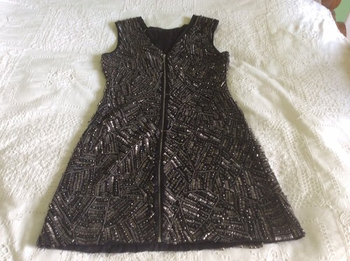 Topshop Black Sequin Dress Size 10 New - Picture 3 of 9