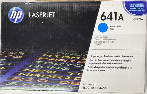 HP 641A C9721A Cyan Toner Cartridge For HP 4600 Genuine New OEM Sealed Box