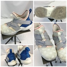 Nike Lebron James 13 Sz 7 Boys Basketball Shoes Hi-Top White Mint YGI K9S-10