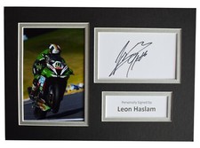 Leon Haslam Signed Autograph A4 photo display Superbikes Memorabilia AFTAL COA