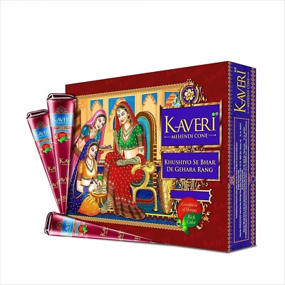 Kaveri Natural Herbal Mehndi Mehandi Cone Natural Henna Temporary Body Tattoo FS