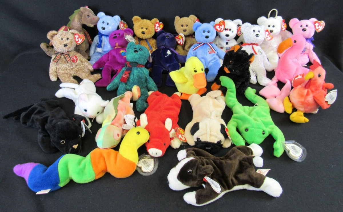 Ty Beanie Babiesコレクション、25セット Vintage Assorted TY Beanie Baby Lot (25) Excellent Condition w