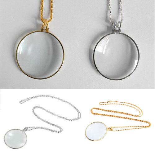 5Times Magnifier Jewelry Lens Pendant Loupe Monocle Necklace Magnifying Glass