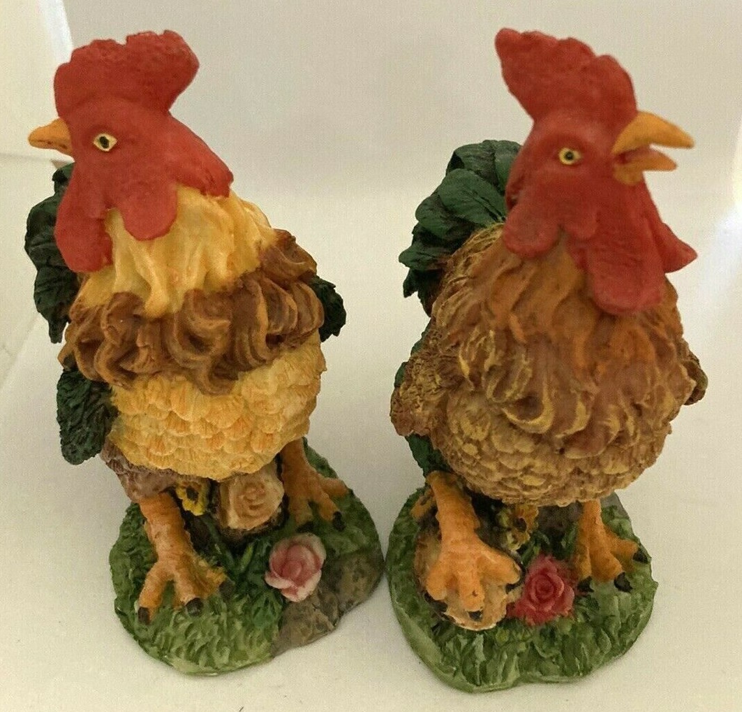 RE・BIRTH Ⅱ THE ROOSTERS Vintage Roosters Ceramic Figurines Set of 2 | eBay