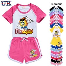 Girls Fun Squad Gaming Print T-shirt Tops Shorts Suits Birthday Gifts Tracksuit