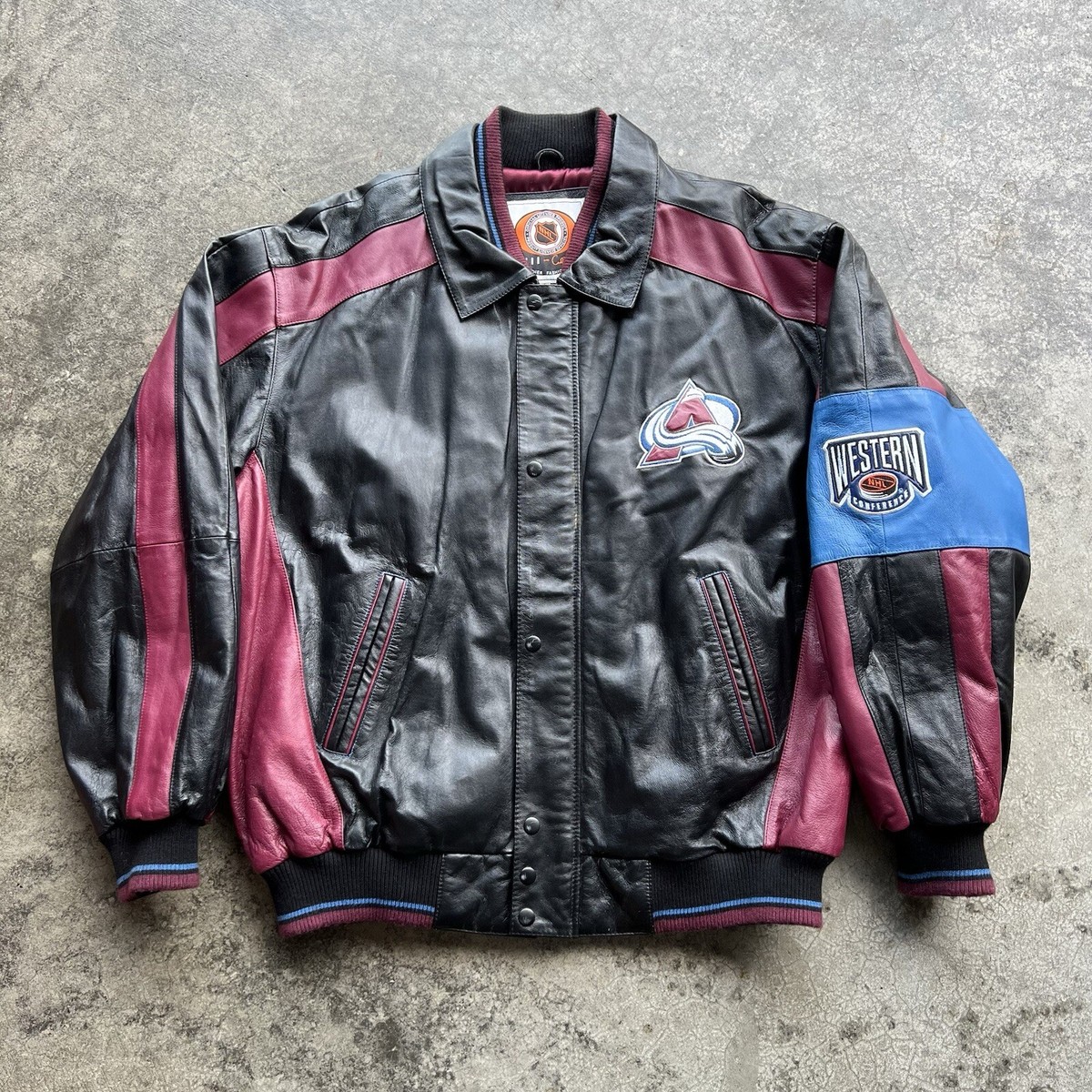 Vintage Colorado Avalanche Western Conference GIII Leather Jacket
