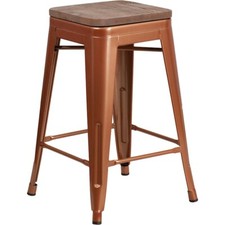Flash Furniture 24" Backless Copper Counter Ht. Stool - ET-BT3503-24-POC-WD-GG