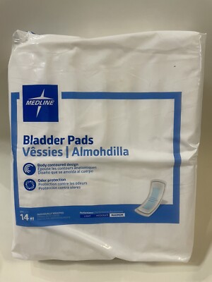 1 Pack Medline Bladder Pads 14 Count - Maximum Super Absorbent, Odor Protection