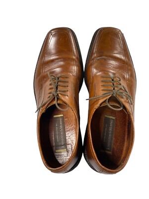 Johnston & Murphy Mens 11.5 M Derby Brown Lace Up Apron Toe  display picture 1