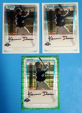 KHRIS DAVIS 2011 BOWMAN CHROME PROSPECTS GREEN X-FRACTOR AND 2 BASE CARDS BCP163