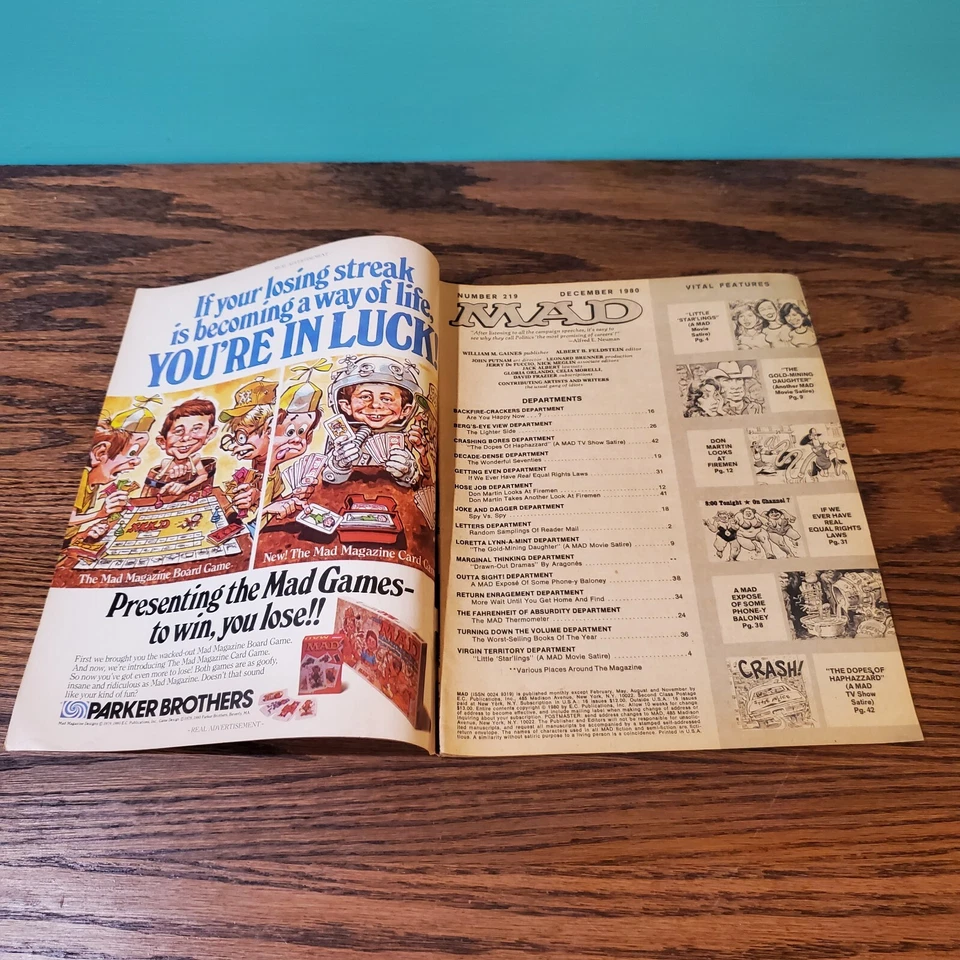 MAD MAGAZINE 12/80 #219 COAL MINERS DAUGHTER, DUKES OF HAZZARD, FIREMEN, BOOKS - Image 2 of 4