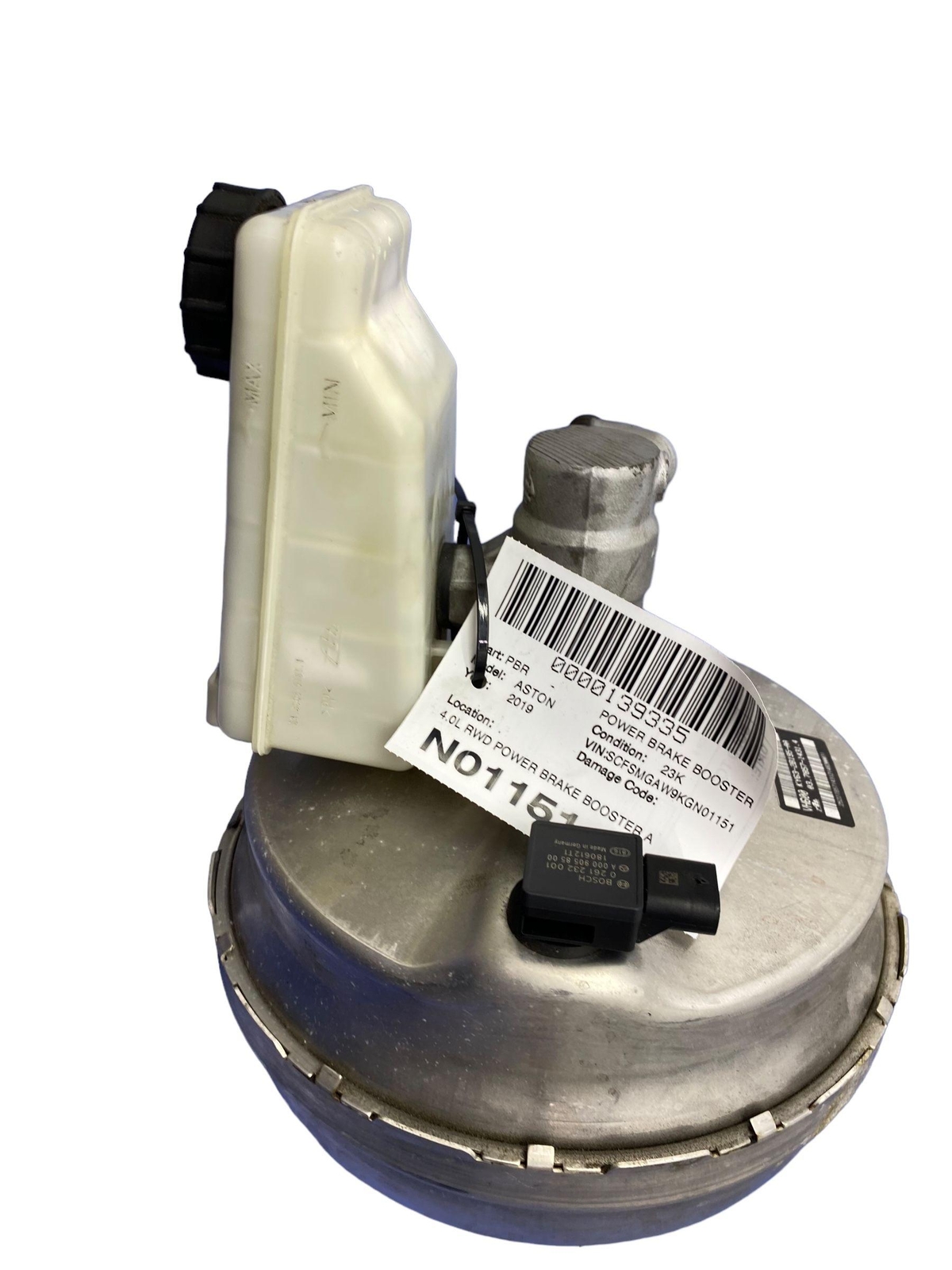 2018 - 2021 ASTON MARTIN VANTAGE POWER BRAKE BOOSTER W/ RES TANK KY632B195AA