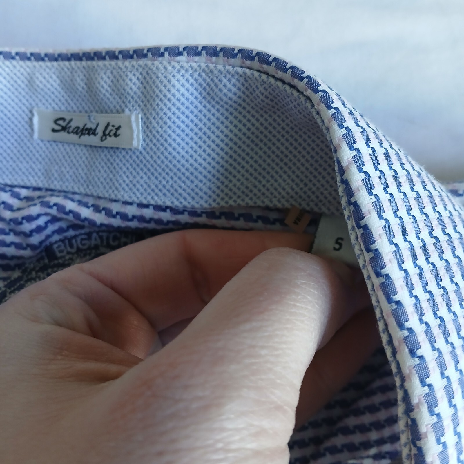 Bugatchi Shirt Small Button Down Textured  Geomet… - image 4