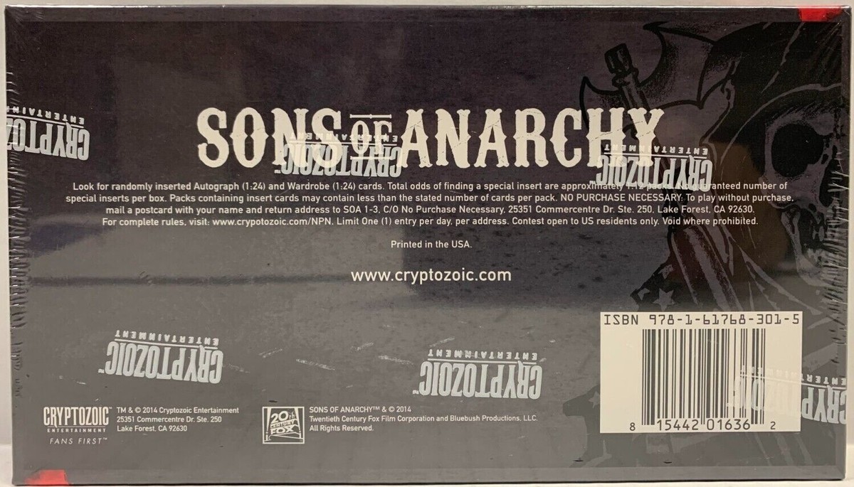 2014 CRYPTOZOIC SONS OF ANARCHY SEASONS 1-3 TRADING CARD BOX NEW