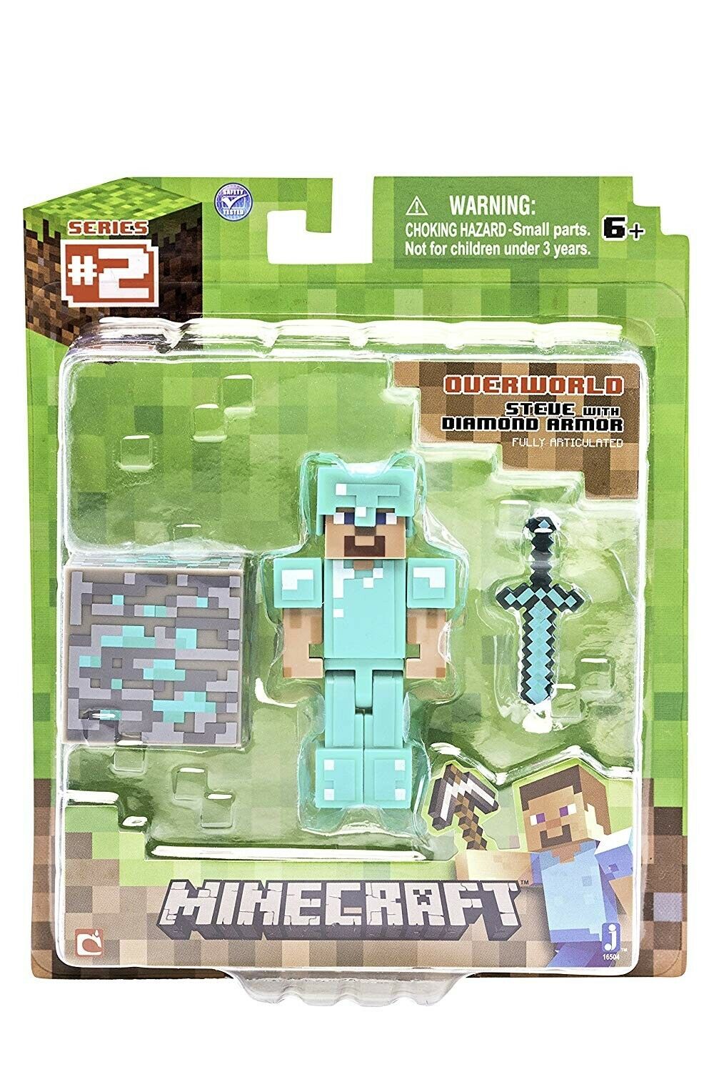 Minecraft Diamond Steve Papercraft Single Piece Jazwares - ToyWiz