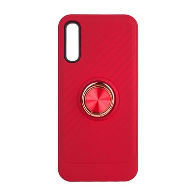 For Samsung Galaxy A70 Case Protective Cover w/ 360° Ring Holder Finger Grip Red