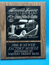 VINTAGE 1994 HOT ROD CRUISE-IN DRIVE-IN CAR CLUB PLAQUE COTTAGE GROVE, OREGON
