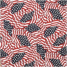 Carolina Creative PATRIOTIC BANDANAS TOSSED AMERICAN FLAG