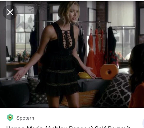 self portrait black dress aso hanna marin pretty little liars