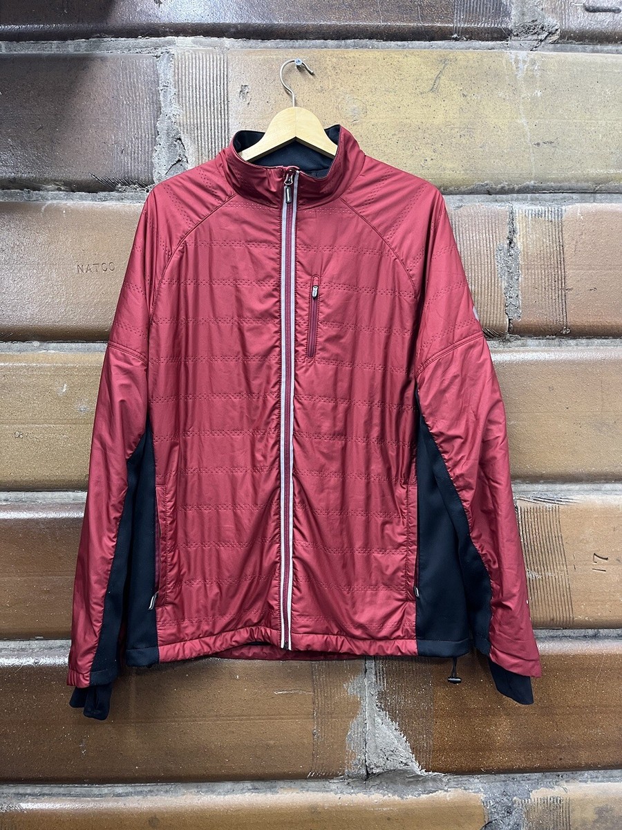 Asics Mens Thermo Windblocker Full Zip Reflective Jacket Size L Motion Dry  Red