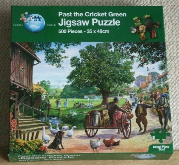 Puzzle World 500 Piece Jigsaw Past The Cricket Green 35 X 48cm for