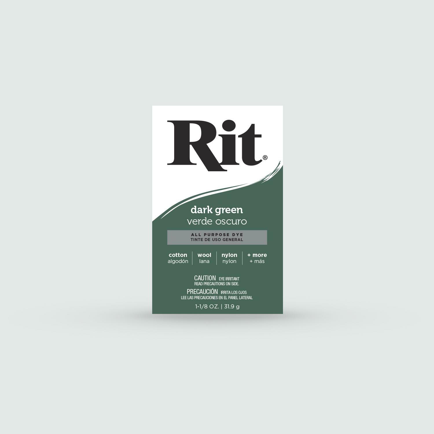 Rit Dye Powder Dye For Fabric Cotton Wool Nylon Plastics Silk Linen Dark Green