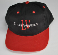 Las Vegas Hat Black Red Strapback NOS Travel Souvenir