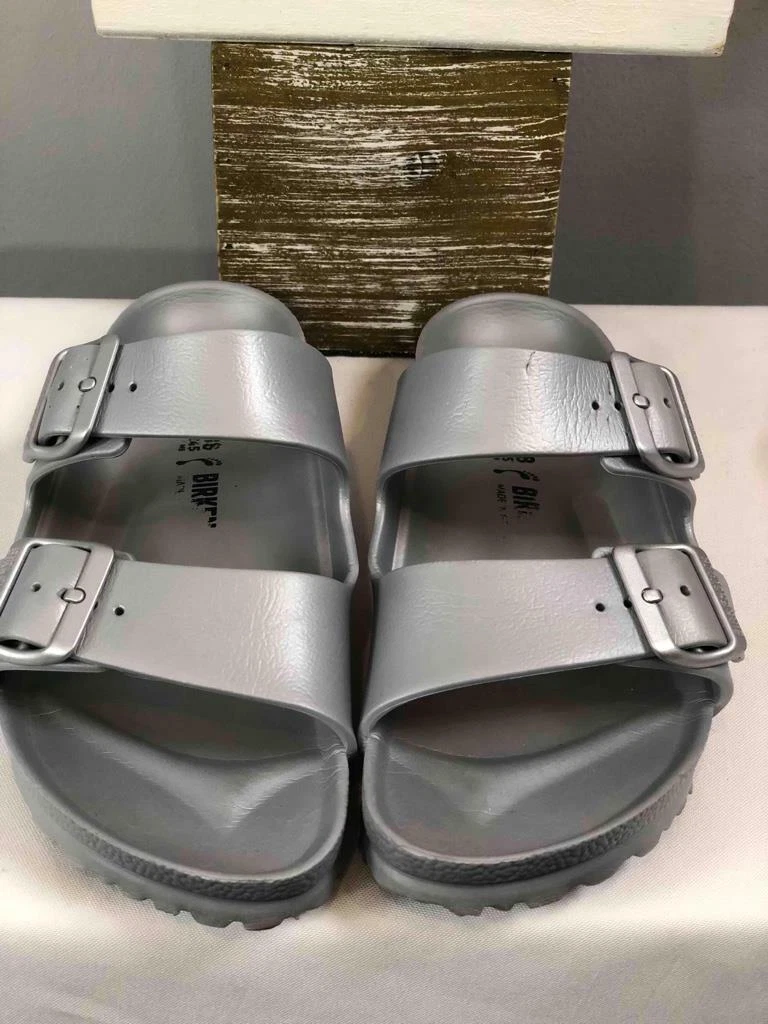 BIRKENSTOCK Arizona EVA Silver Rubber Slide Sandals Sz L7 M5 eBay