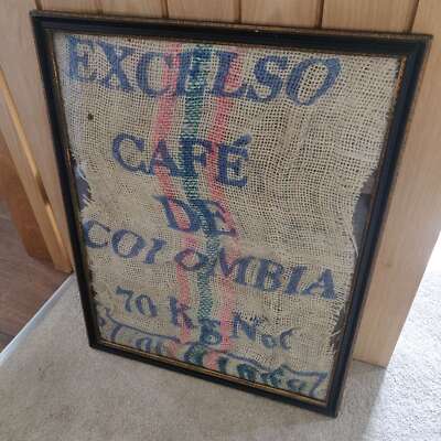 Vintage Hessischer Kaffeesack im antiken Gestell