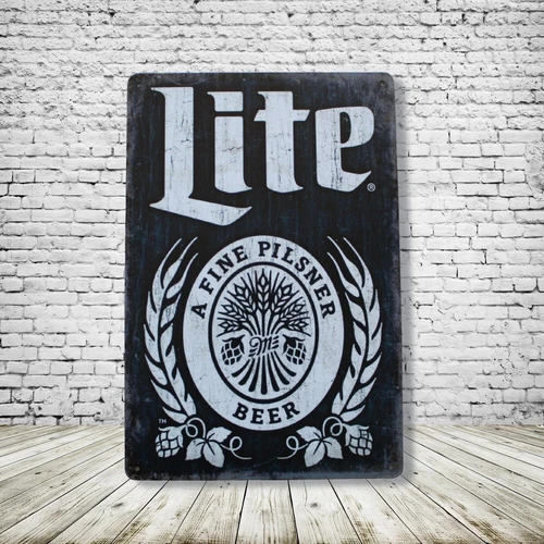 Miller Beer Vintage Style Tin Metal Bar Sign Poster Man Cave Collectible New