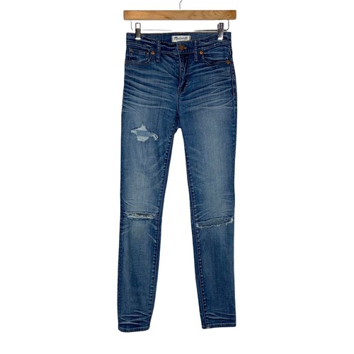 Madewell Womens High Riser Skinny Torn 