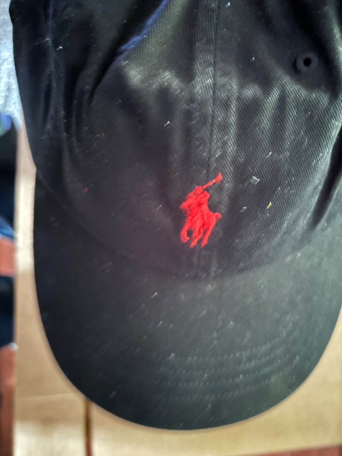 Polo Ralph Lauren cotone uomo chino ball cap one nero con pony rosso taglia