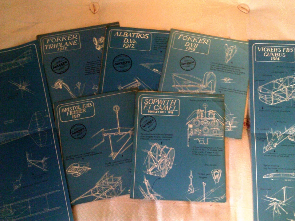Aeroplane Monthly Blueprint plans Job Lot 7 Sopwith Camel Fokker DVII Triplane - Image 3 of 4