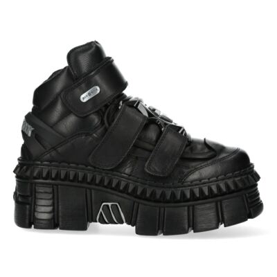 New Rock WALL285-S3 Boots Punk Black Leather Platform Gothic