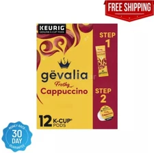 GEVALIA Cappuccino Espresso K-Cup Coffee Pods Froth Packets (12 Count )