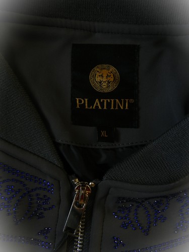 PLATINI CLEAN Cut HEAT SMOKE Grey Jeweled SCULL Jacket $OLD OUT SEXY Coat XL - Picture 18 of 23