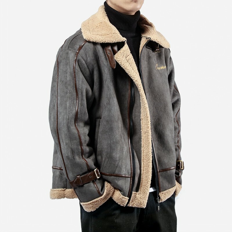 Winter Lamb Coat Male Korean Suede 