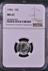 1956  10C Roosevelt Dime NGC MS67   6554345-024