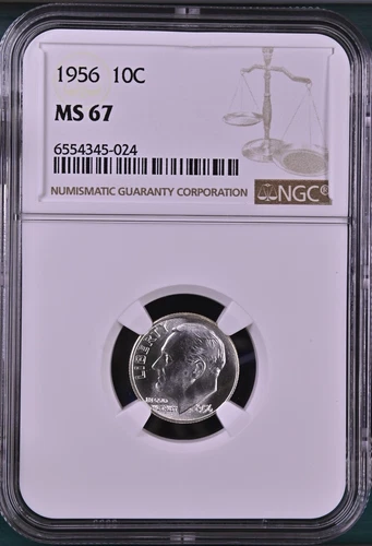 1956  10C Roosevelt Dime NGC MS67   6554345-024