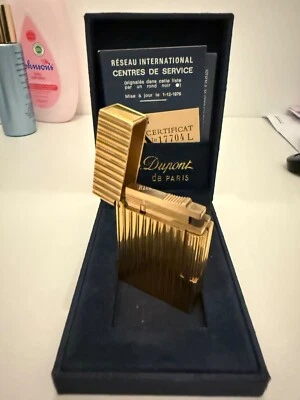 Briquet St. Dupont 1976 Ligne 1 plaque or avec certificat - Photo 1/4