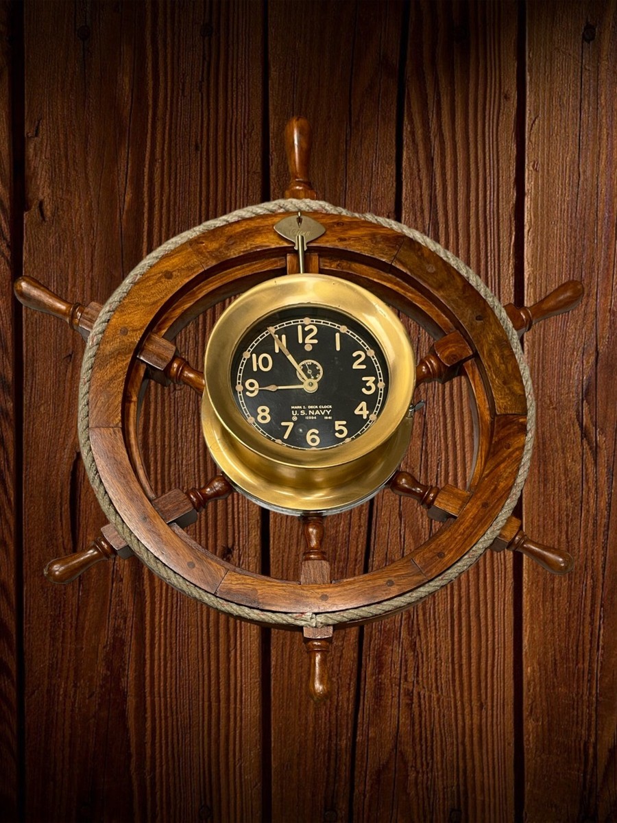 WW2 USN CHELSEA U.S. NAVY MK1 Mark I DECK CLOCK 6 INCH DIAL 1942