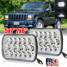 For 1984-2001 Jeep Cherokee XJ 5x7" 7x6 LED Headlights Sealed High/Low Beam