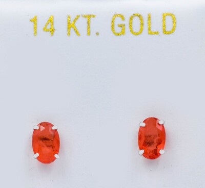 ECHTE 1,70 kt PADPARADSCHA SAPHIR OHRSTECKER 14 K MASSIV WEISSGOLD - NEU MIT ETIKETT