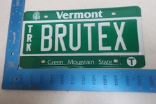 Vermont License Plate Tag VT Vanity Truck Bru Bro Brother Tex Texas BRUTEX #1