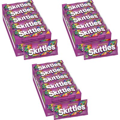 SKITTLES Wild Berry Candy (2.17 oz., 36 ct.) - Flavor of your choice Pack of 3