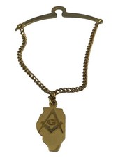 Illinois Masonic Gold Tone Souvenir Rare Collectible Fraternal Memorabilia
