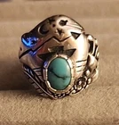 Vintage Shubes Dakota West Storyteller Turquoise Sterling Silver Ring Size 5.5