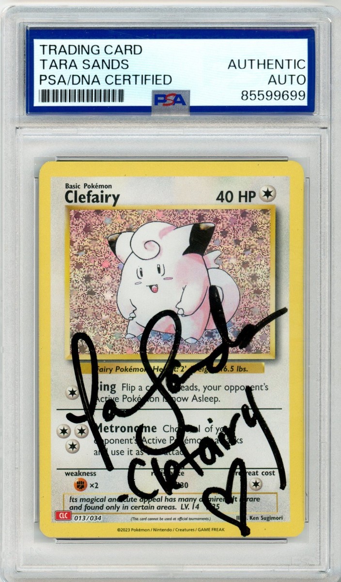 PSA Signed Tara Sands Pokémon Clefairy 013/034 Trading Card Game