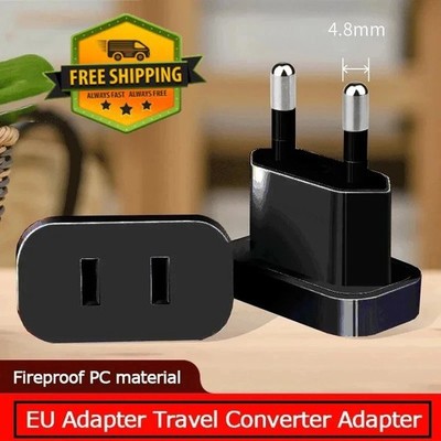1 Stück 4,8 mm Netzstecker Adapter   US zu EU Konverter