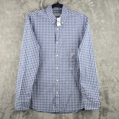 Gap Buttom Up Shirt Mens Size Small Poplin Stretch Gingham Long Sleeve NWT
